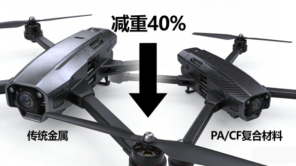PA/CF材料轻量化效果展示 - 与传统材料对比